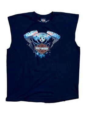Harley Davidson Rock N Roll City Cleveland Ohio 2015 Sleeveless Shirt, Men's 2XL